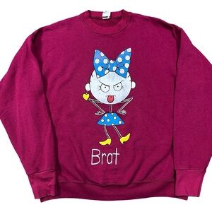 VTG 90s FREEZE Brat Anime Grunge Motive Sweatshirt Size XL Cartoon Rare